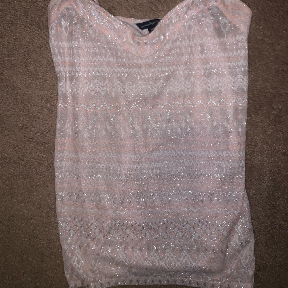American Eagle Glittery Pink Tank